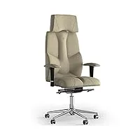 kulik system chaise de bureau ergonomique - chaise confortable et réglable avec système de soutien lombaire |fauteuil ergonomique avec design breveté de soulagement du dos| business azure - beige