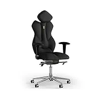 kulik system chaise de bureau ergonomique - chaise confortable et réglable avec système de soutien lombaire |fauteuil ergonomique avec design breveté de soulagement du dos| royal Éco-cuir - noir