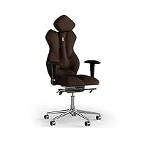 kulik system chaise de bureau ergonomique - chaise confortable et réglable avec système de soutien lombaire |fauteuil ergonomique avec design breveté | royal Éco-cuir - chocolat