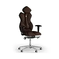 kulik system chaise de bureau ergonomique - chaise confortable et réglable avec système de soutien lombaire |fauteuil ergonomique avec design breveté| royal Éco-cuir - chocolat design