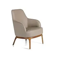 angel cerda fauteuil tapissé en similicuir avec base en bois de frêne peint en noyer, simili cuir, multicolore, 71 x 71 x 90
