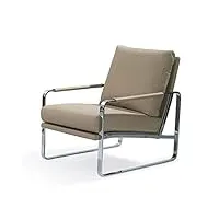 angel cerda fauteuil tapissé en similicuir avec structure en acier inoxydable chromé, simili cuir, multicolore, 67 x 100 x 89