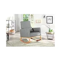 avantex fauteuil à bascule polyester gris env. 74 x 87,5 x 101 cm