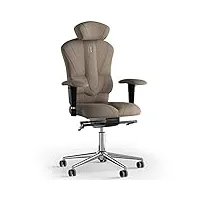 kulik system chaise de bureau ergonomique - chaise confortable et réglable avec système de soutien lombaire |fauteuil ergonomique avec design breveté de soulagement du dos| victory azure - caramel