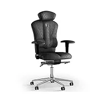 kulik system chaise de bureau ergonomique - chaise confortable et réglable avec système de soutien lombaire |fauteuil ergonomique avec design breveté de soulagement du dos| victory antara - noir