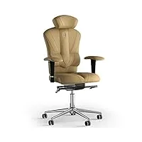 kulik system chaise de bureau ergonomique - chaise confortable et réglable avec système de soutien lombaire |fauteuil ergonomique avec design breveté de soulagement du dos|victory Éco-cuir - beige