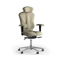 kulik system chaise de bureau ergonomique - chaise confortable et réglable avec système de soutien lombaire |fauteuil ergonomique avec design breveté| victory azure - beige quatro