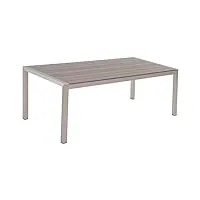 table de jardin 180 x 90 cm en bois composite et aluminium gris et argenté vernio