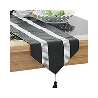 chemin de table, cuir imitation moderne strass table noire décoration armoire côté table basse table runner chemin de table 30x200cm (size : 30x200cm)