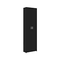 vidaxl garde-robe de couloir armoire à vêtements meuble de rangement avec 5 compartiments vestiaire chambre maison noir 55x25x189 cm aggloméré