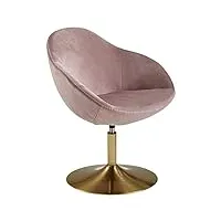 wohnling chaise sarin velours rose/or 70x79x70 cm chaise pivotante design | fauteuil club chaise rembourrée avec accoudoirs | fauteuil pivotant fauteuil de cocktail lounge | fauteuil de bar