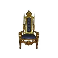 chaise queen thron - hauteur : 180 cm - en bois massif - doré - portable