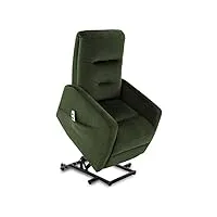 astan hogar fauteuil relax avec fonction auto-ayuda (levanta personas), inclinaison électrique, tapissé en velours. moli ah-ar10400vd, vert,