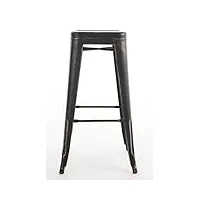 lot de 2 tabourets de bar joshua avec repose-pied i set 2 chaise de bar design industriel hauteur assise 77 cm i couleur :, couleur:noir/or