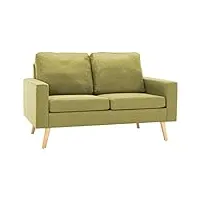 vidaxl canapé à 2 places meuble de salle de séjour sofa de salon canapé de salle de séjour meuble de salon maison intérieur vert tissu