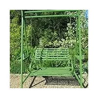 jonart design wimbledon banc de jardin 2 places en bois vert vieilli