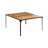 vidaxl table de salle à manger en bois de manguier massif pour cuisine, bureau, salle à manger, dîner, petit déjeuner, salon, table d'appoint 140 cm