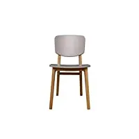 marque amazon - movian chaises de salle à manger, 2 pièces, 43,5 x 50,2 x 80 cm, pieds en chêne massif naturel et assise de couleur grise