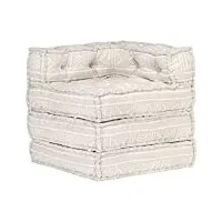 vidaxl pouf modulaire chaise longue canapé convertible de salle de séjour chaise simple sofa de salon maison intérieur beige tissu