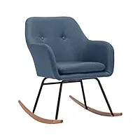 vidaxl chaise à bascule siège à bascule de salle de séjour fauteuil à bascule de salon meuble de salle de séjour maison intérieur bleu tissu