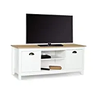 idmarket - meuble tv 113 cm vintage isis bois et blanc