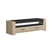 pegane meuble tv coloris chêne kronberg/sidewalk - 152,3 x 46,4 x 44,9 cm