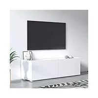 dmora meuble tv de salon avec deux portes battantes, 119 x 35 x 37 cm, coloris blanc