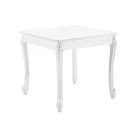 [en.casa] table de salle à manger carrée design Élégant pour 2 personnes mdf plastique 80 x 80 x 76 cm blanc