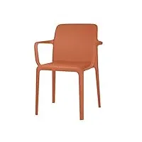 clligaris lot de 4 chaises modèle bayo avec accoudoirs en polypropylène – disponible en 7 couleurs – safran mat