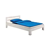 idimex lit simple theo 90 x 190 cm cadre de lit pour enfant en pin massif lasuré blanc, avec tête de lit