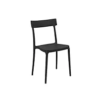 lot de 4 chaises modèle argo en polypropylène - disponible en 7 couleurs (noir mat)