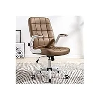chaise de bureau chaise d'ordinateur chaise de jeu de direction, pieds en acier en cuir d'unité centrale en métal les roues silencieuses en pu peuvent être soulevées et abaissées peuvent s'allonger