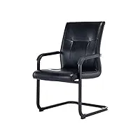 chaise de bureau chaise d'ordinateur chaise de jeu de direction, accoudoir fixe en cuir pu, pieds en acier stables et sûrs, doux et confortables