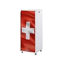 simmob orga110 caisson de bureau blanc à roulettes 108 cm-coloris-drapeau suisse 650, bois, 107,6