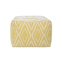 mocofo freizeit kreativer sofa-hocker, moderner, minimalistischer tatami-boden-futon-matte, grober stoff, bedruckte quaste pouf (modern city-gelb, 45 x 45 x 30)