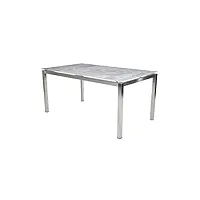 greemotion table de jardin sydney, table de terrasse en acier inoxydable avec plaque vitrocéramique, env. 160 x 74 x 90 cm, argent/gris/noir