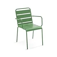 oviala palavas - fauteuil de jardin en métal vert cactus