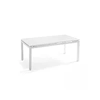 oviala table de jardin extensible en aluminium blanc