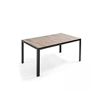 oviala tivoli - table de jardin 6 places en aluminium et céramique marron