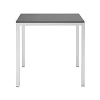 scab design table modèle mirto 80 x 80 cm en métal, disponible en 6 variantes avec pieds carrés de 35 x 35 mm en acier (structure blanche et base anthracite)