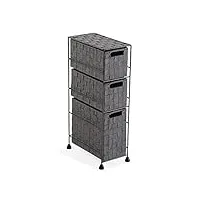 versa mannheim armoire de salle de bain, commode organisation, caisson à tiroirs avec 3 tiroirs pour organiser, rangement moderne, dimensions (h x l x l) 57 x 28 x 15,5 cm, nylon, couleur: gris