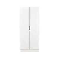 leomark blanc armoire à deux portes - roma - penderie pour vêtements, style scandinave, meubles pour enfantsdim: 70 x 42,5 x 161,5 (h) cm