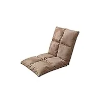 lhtczzb avec la taille ajustable coussin sol pliant lazy sofa fabric + metal frame indiqué à usage domestique simple tatami canapé chambre salon (bleu) (color : marron)