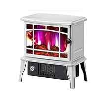 cheminée électrique cuisinière électrique cuisinière électrique avec système de chauffage rapide et réaliste 3d fake fireplace flame chauffage interne 1500 w chauffage extérieur de patio, b