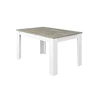 loungitude - table à manger extensible l140/190 cm - blanc/bois blanchi