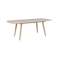 table de salle à manger extensible 180/210 x 90 cm plateau en mdf effet bois clair pour intérieur de style moderne minimaliste ou scandinave beliani