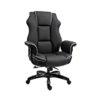 vinsetto fauteuil de bureau gamer chaise pour ordinateur ergonomique grand confort - 76l x 80l x 118-124h cm - noir