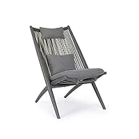 bizzotto fauteuil lot de 2 fauteuils lounge aloha anthracite