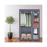 alightup armoire de rangement vêtements de placard, rangement de garde-robe portable avec 6 étagères de rangement,110 x 45 x 175 cm (gris)
