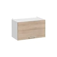 cuisineandcie - meuble haut de cuisine eco chêne naturel, porte relevable l 60cm + étagère- meuble cuisine rangement, meuble cuisine, armoire cuisine